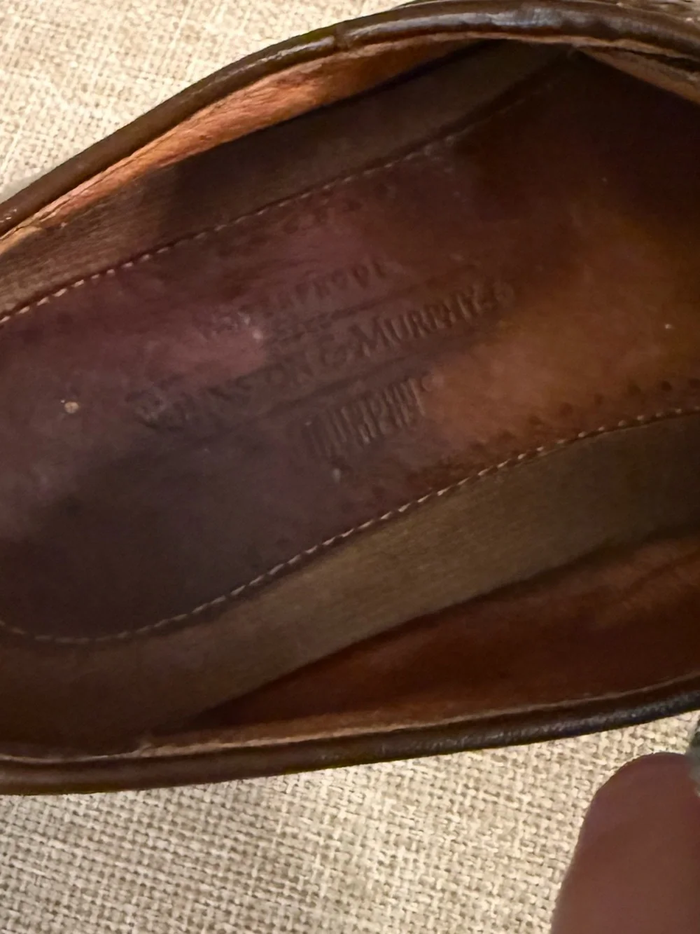Johnston & Murphy Dark Brown Leather Brogue Oxfords Waterproof J. Murphy Italy